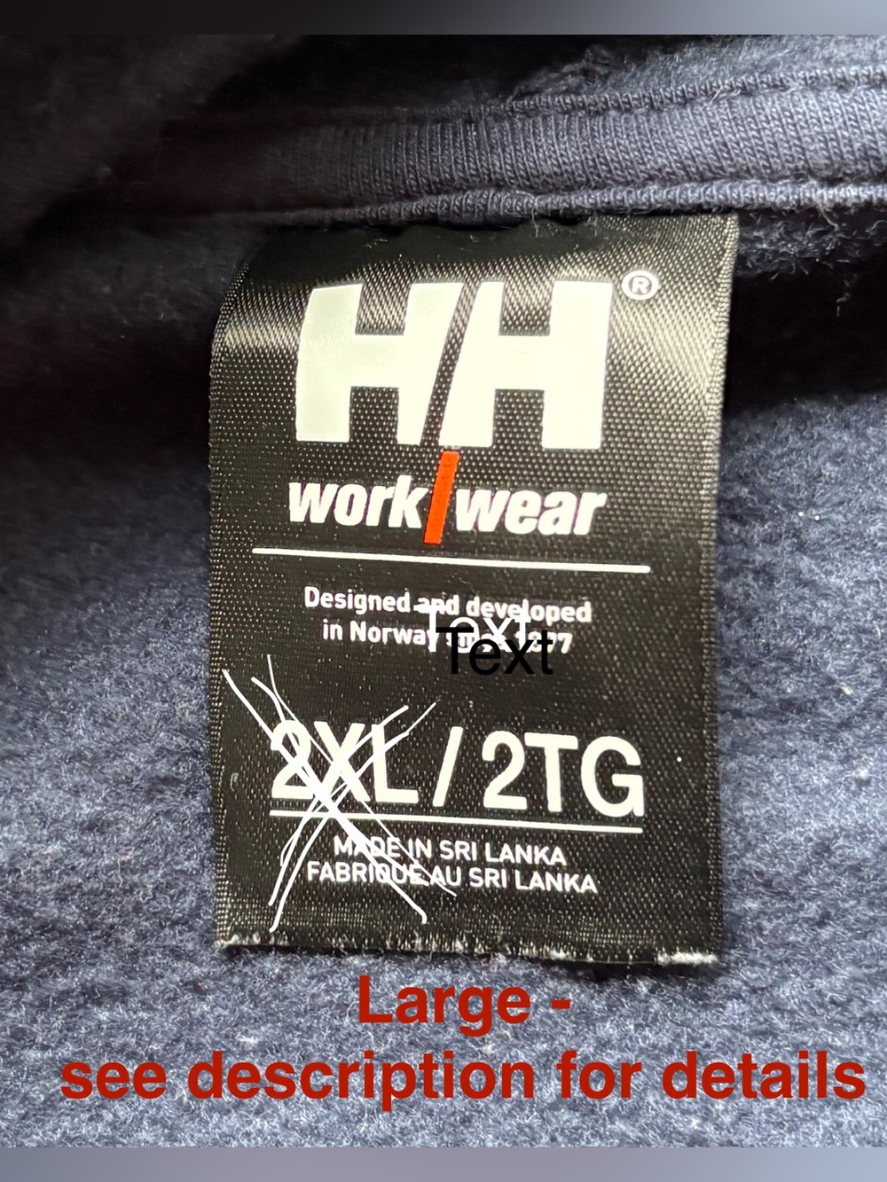 Helly Hansen Mens Navy Hoodie Large fall soft gorpcore hike camping outdoor - Picture 3 of 7